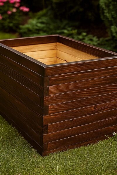 Donica EKO drewniana CIEMNY DĄB 50x50x50cm