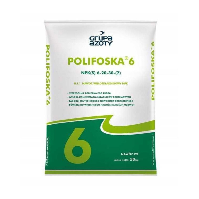 Nawóz wieloskładnikowy Polifoska 6 z Grupy Azoty granulat 20 kg