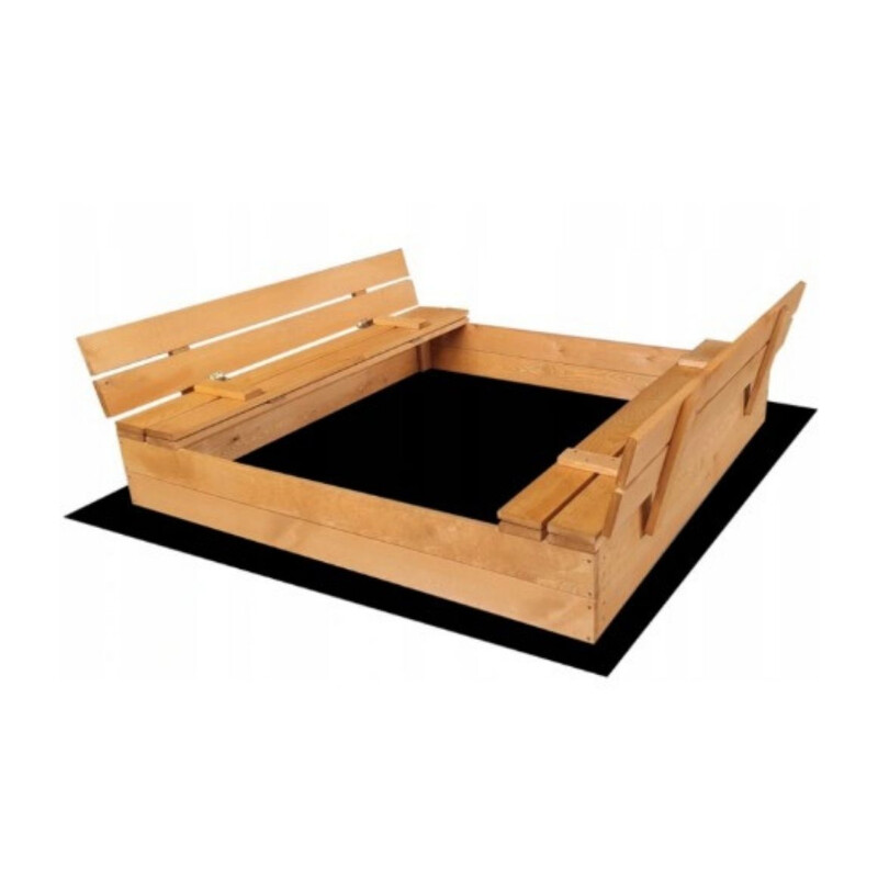 PIASKOWNICA ZAMYKANA Z ŁAWECZKAMI 120x120x20cm NIE IMPREGNOWANA
