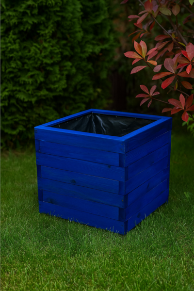 Donica EKO drewniana NIEBIESKA