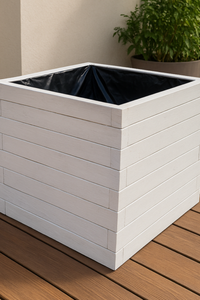 Donica EKO drewniana BIAŁA