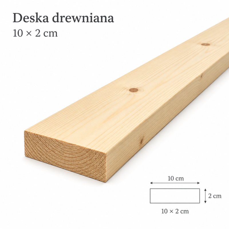 Deska drewniana iglasta 10 × 2 cm – 50–150 cm | surowa, heblowana lub szlifowana