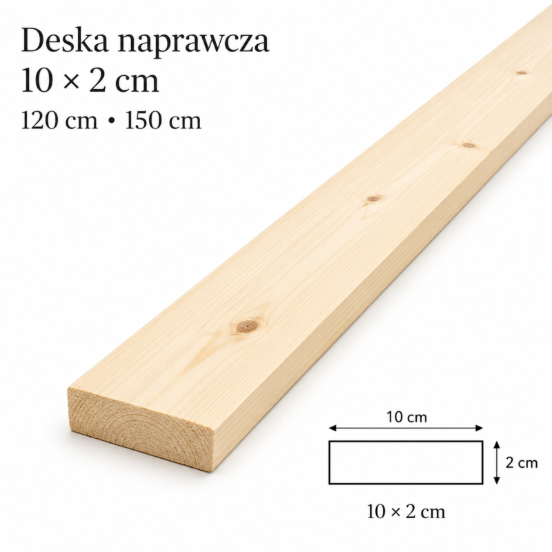 Deska naprawcza do piaskownicy i podwyższonej grządki 10 × 2 cm – 120 lub 150 cm