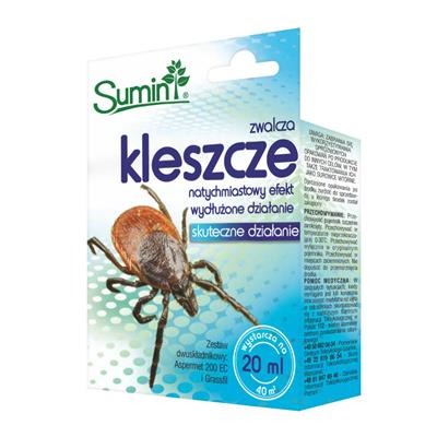SHOT 2x20 ml koncentrat do zwalczania kleszczy i komarów w ogrodzie Sumin