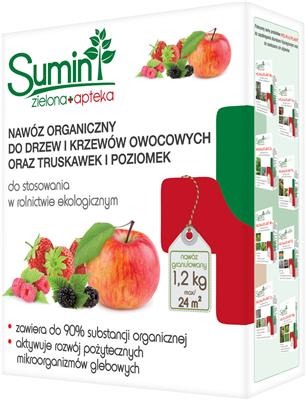Nawóz do drzew i krzewów owocowych, truskawek i poziomek organiczny granulowany 1,2 kg Sumin