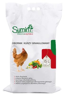 Obornik kurzy granulowany – nawóz naturalny 15 l Sumin