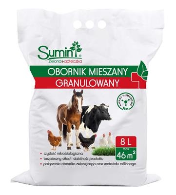Obornik mieszany granulowany (z kwasami humusowymi) nawóz naturalny 8 l Sumin